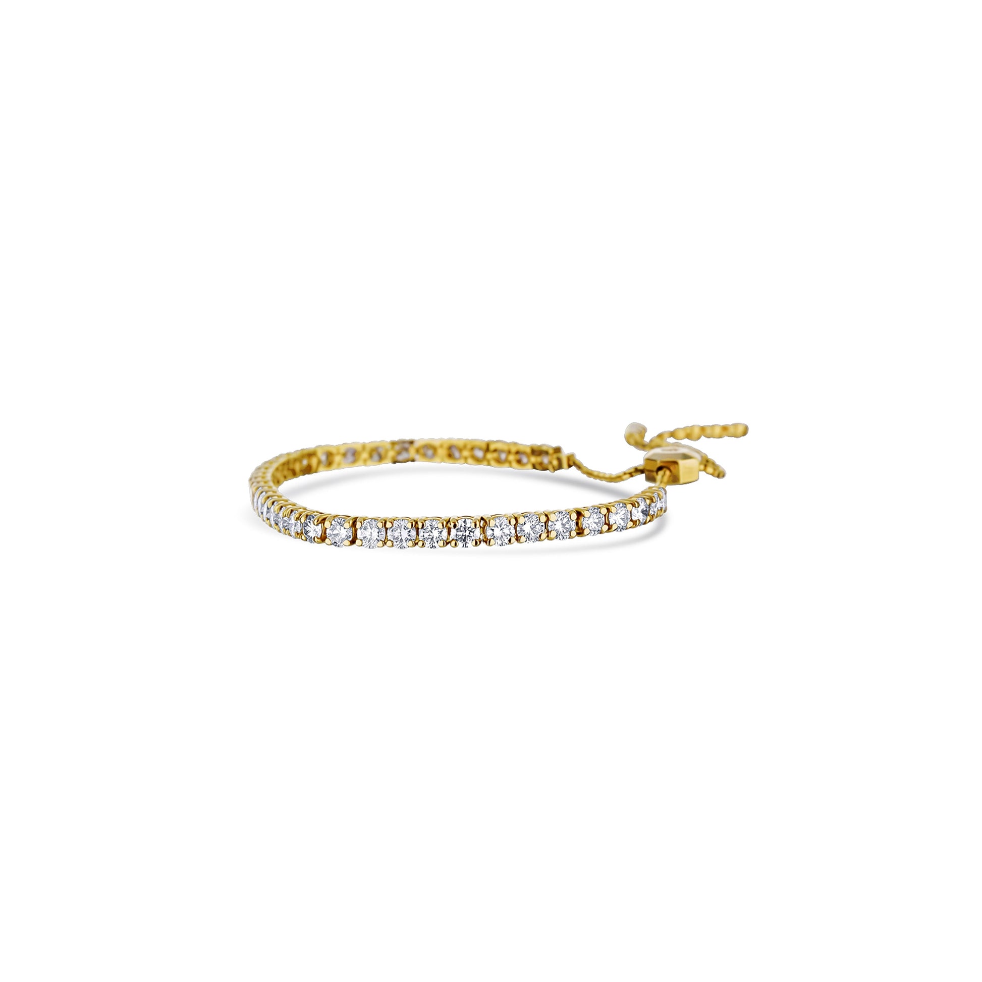 14K Yellow Gold Straight Line Bolo Diamond Bracelet