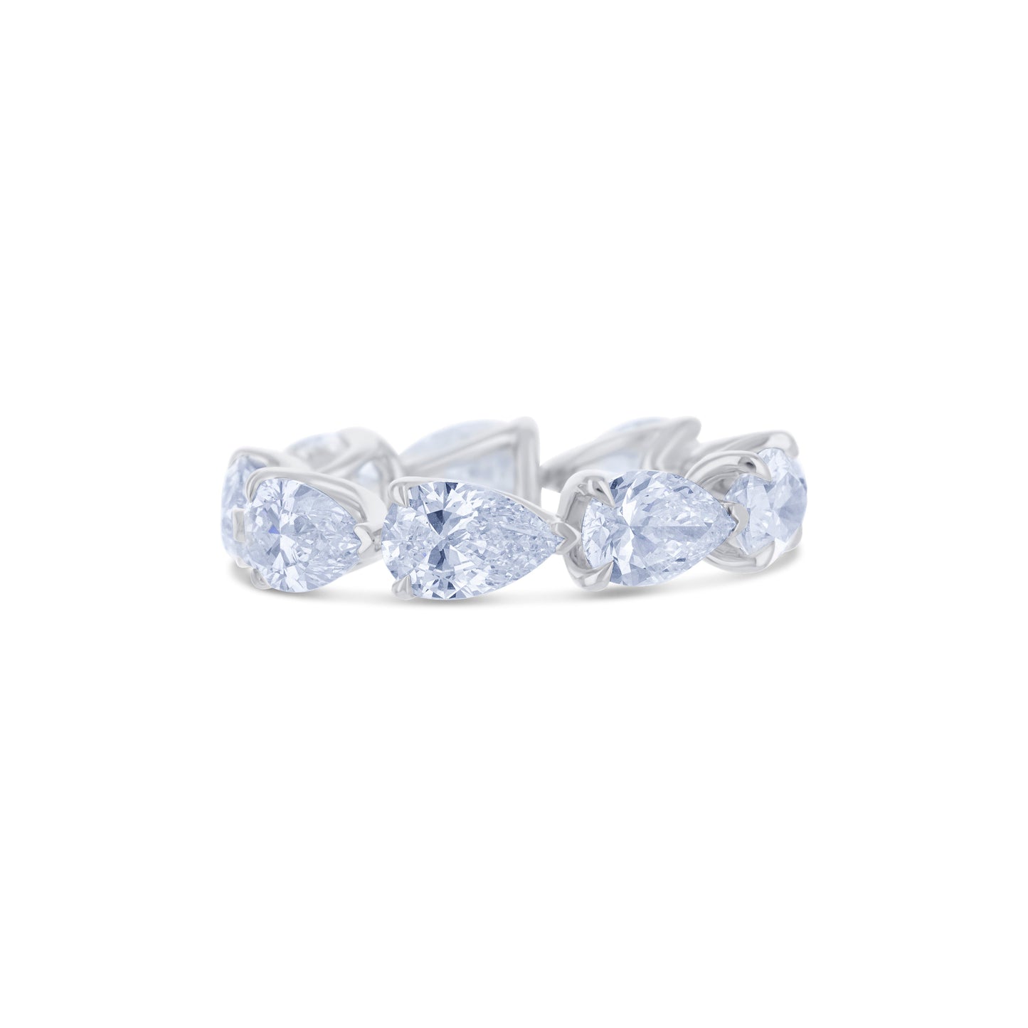 18K White Gold Pear Cut Diamond Eternity Band