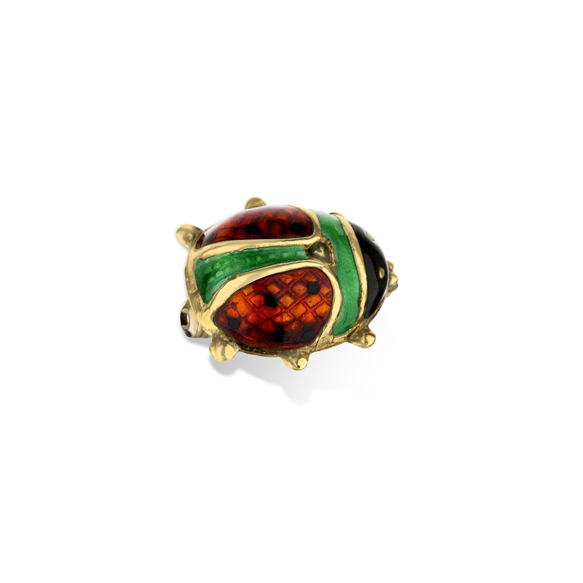 14k Yellow Gold  Italy Enamel Lady Bug Pin