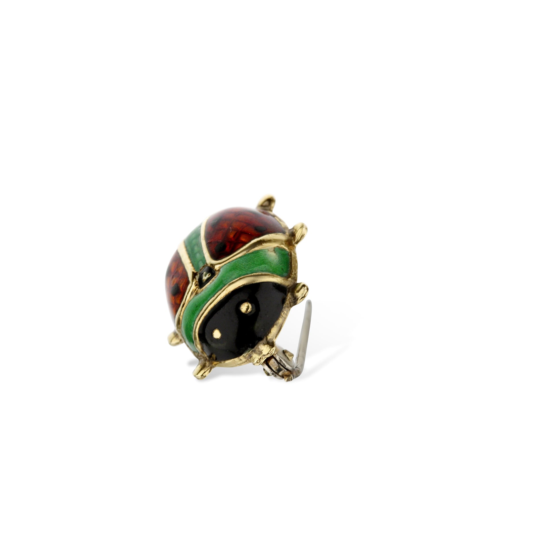 14k Yellow Gold  Italy Enamel Lady Bug Pin