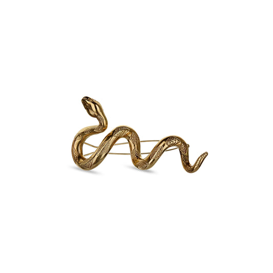 14k Yellow Gold Snake Barrette