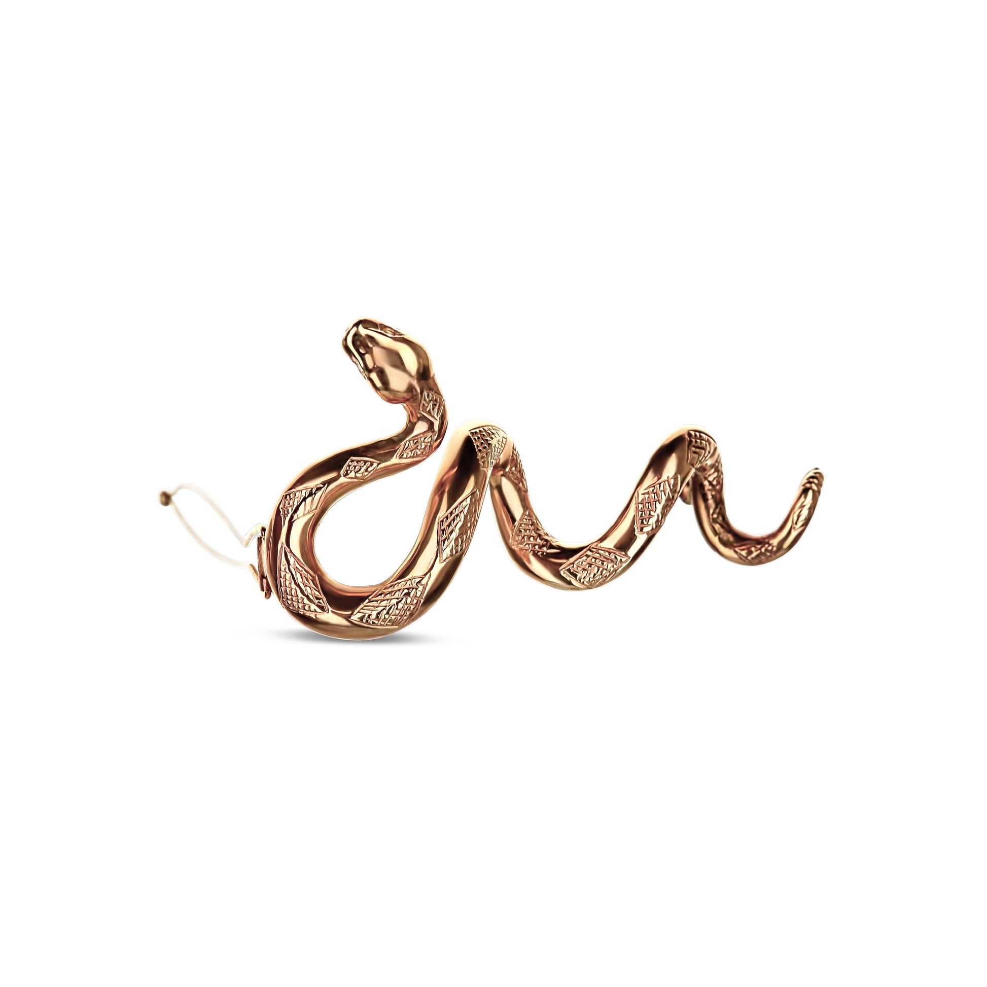 14k Yellow Gold Snake Barrette