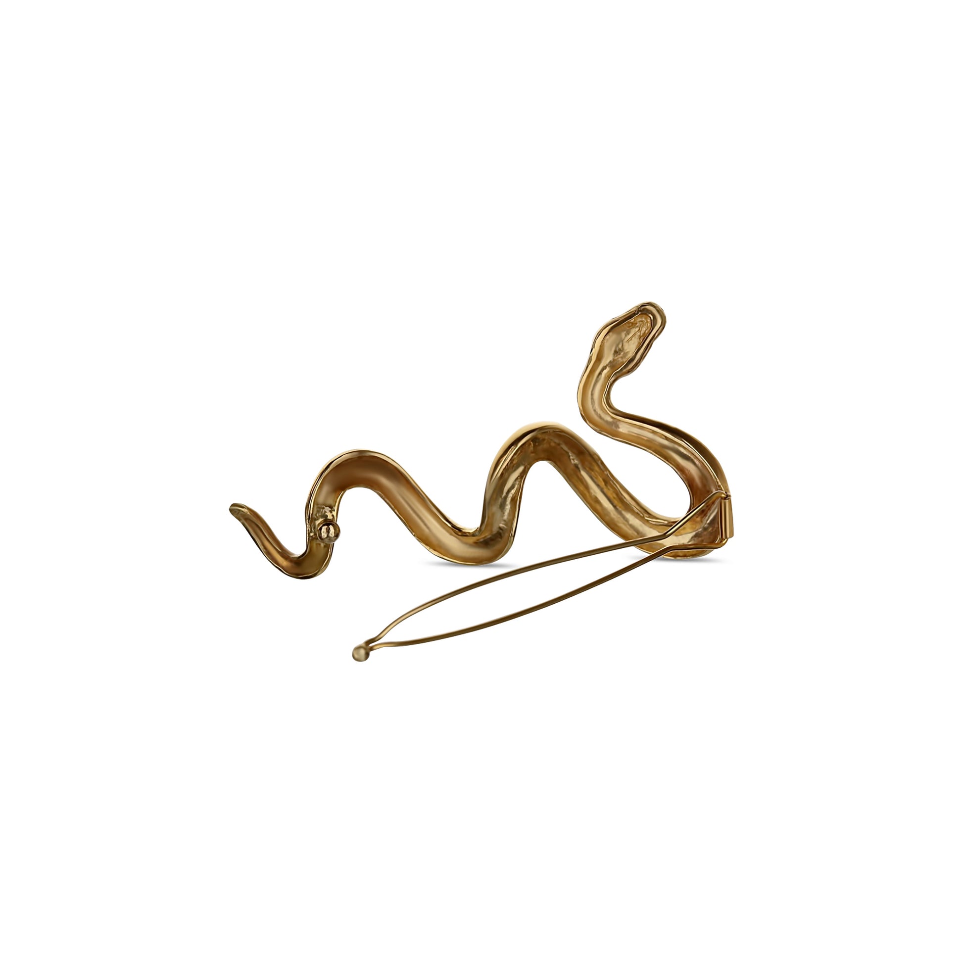 14k Yellow Gold Snake Barrette