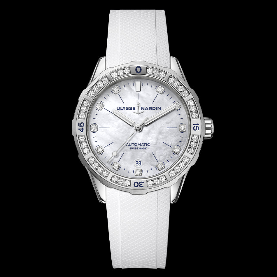 Ulysse Nardin Lady Diver Watch, 39mm White Dial, 8163-182B-3/10