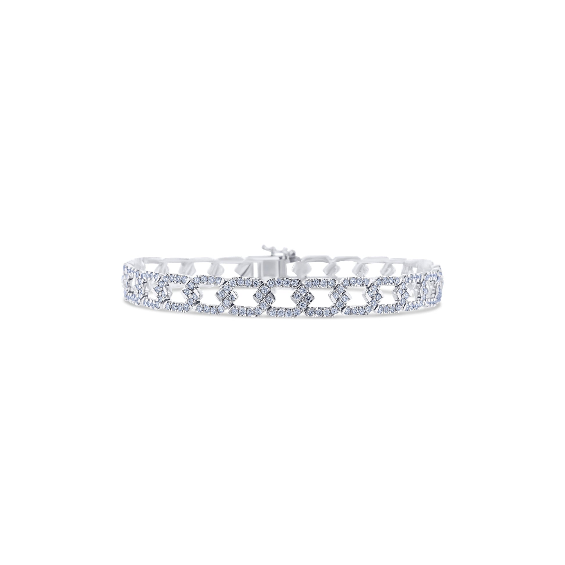 18K White Gold Diamond Link Bracelet