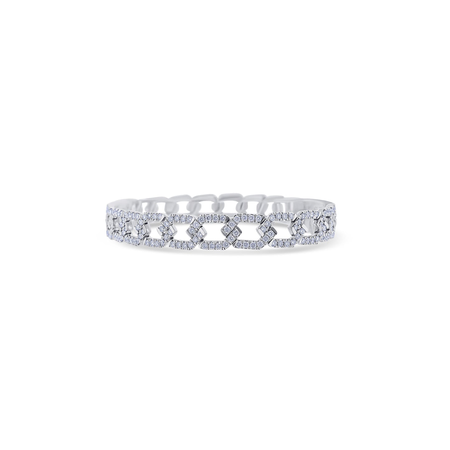 18K White Gold Diamond Link Bracelet