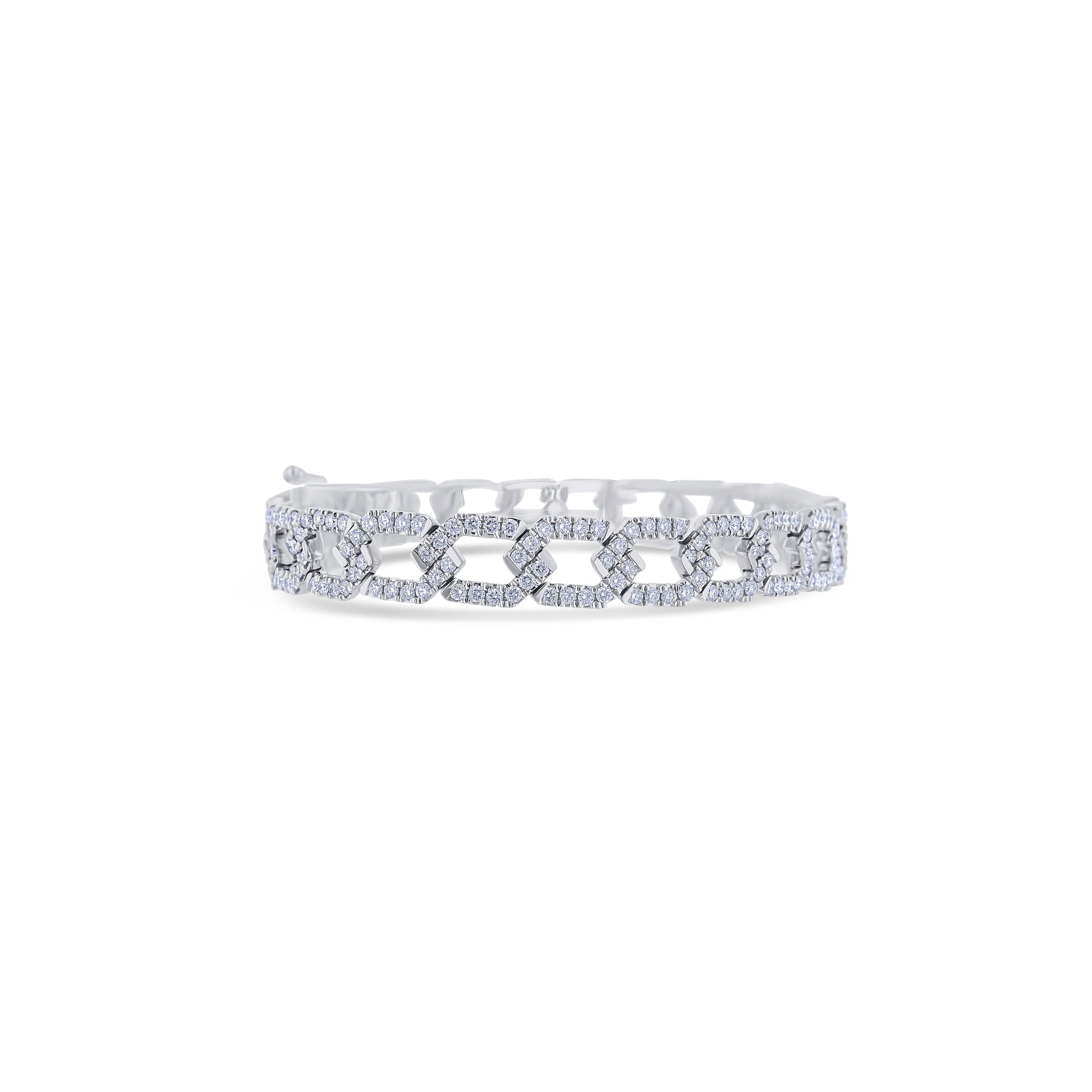 18K White Gold Diamond Link Bracelet