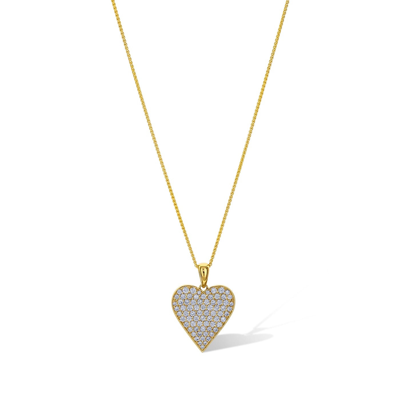 18K Yellow Gold Diamond Heart Necklace