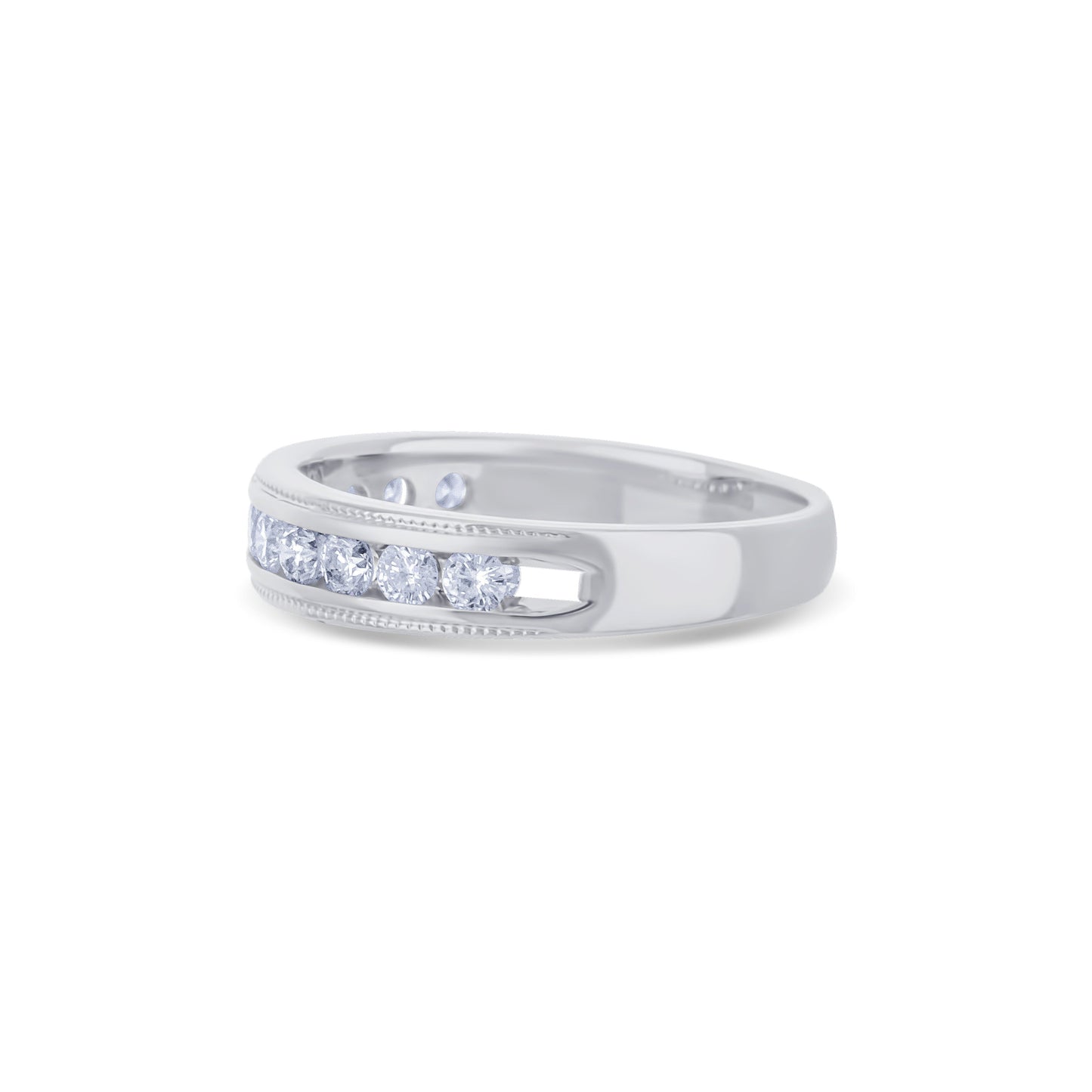 14K White Gold Channel Set Ring