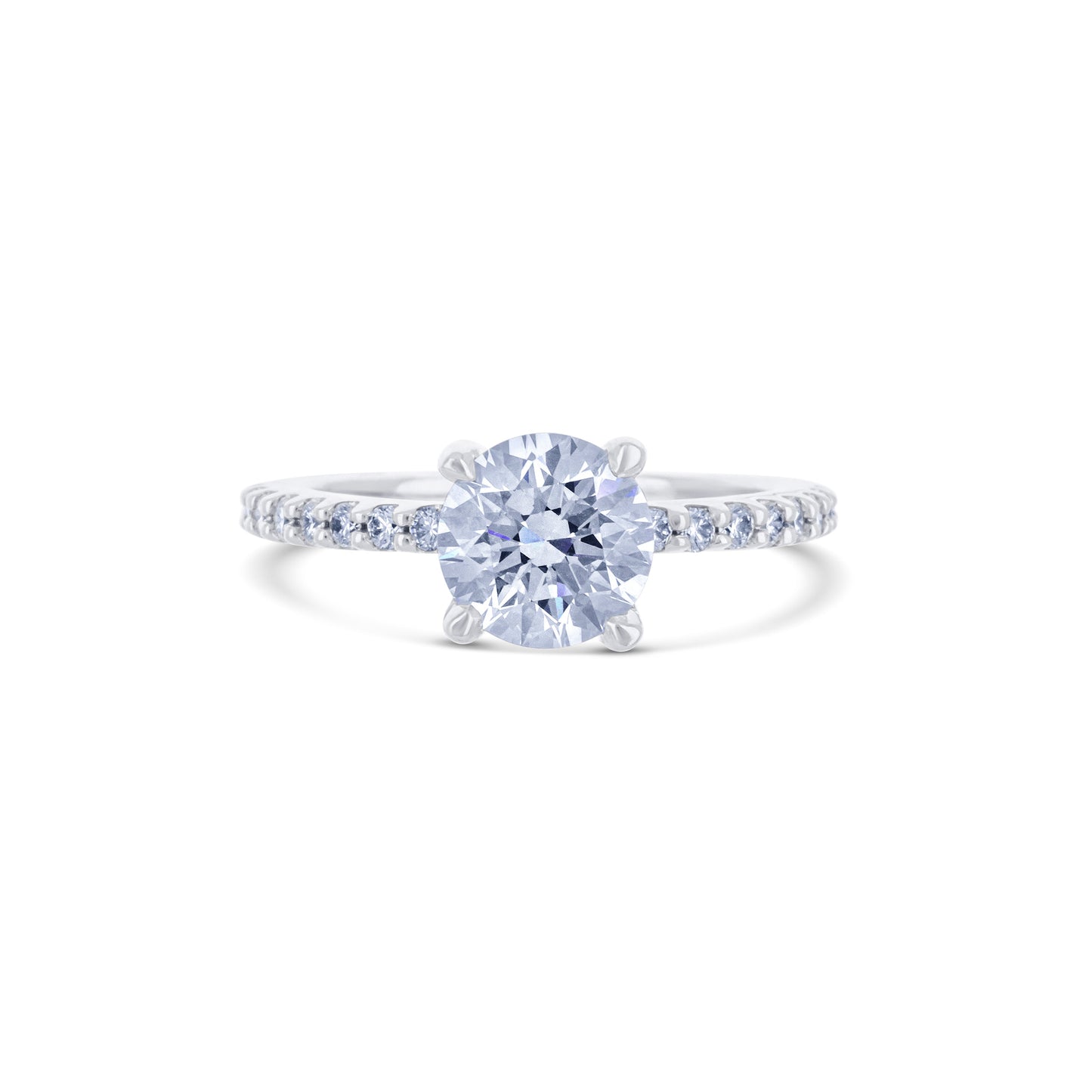 14K White Gold Diamond Center Ring