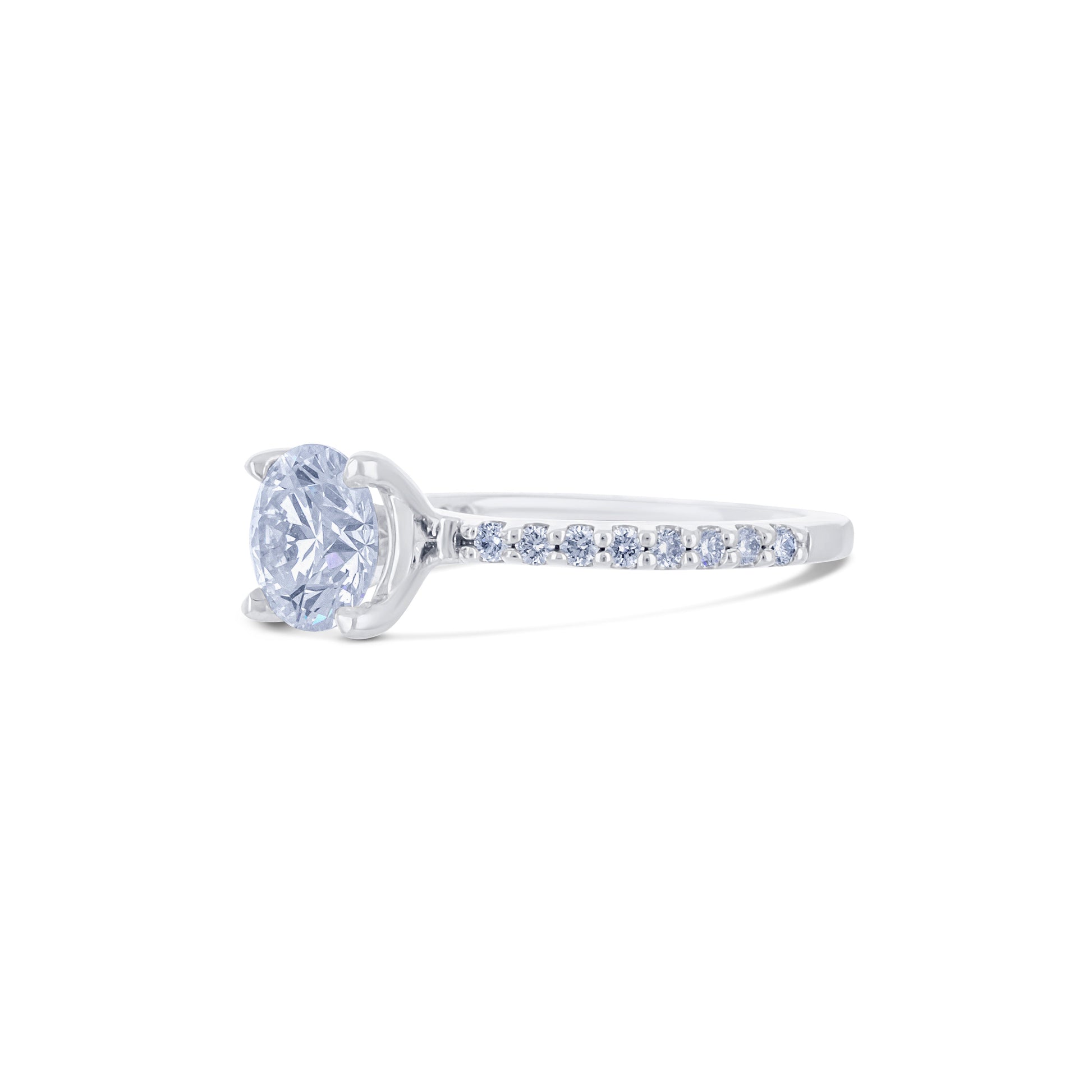 14K White Gold Diamond Center Ring