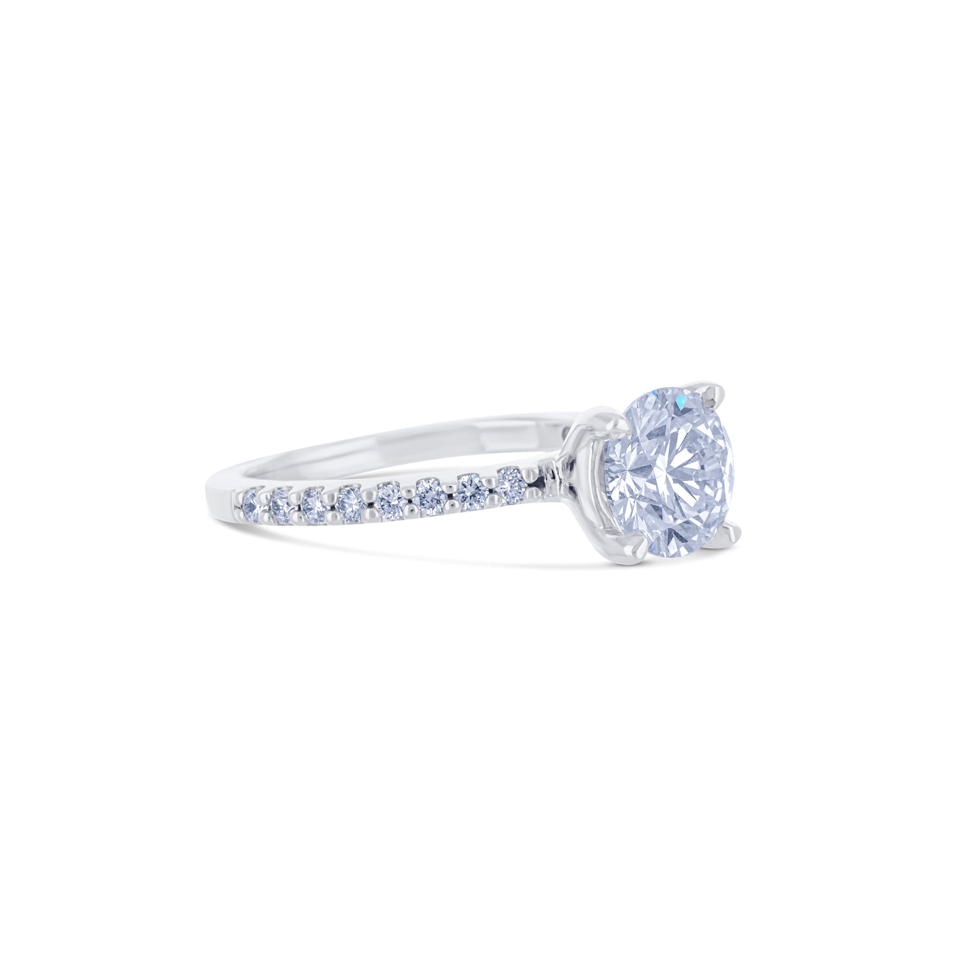 14K White Gold Diamond Center Ring