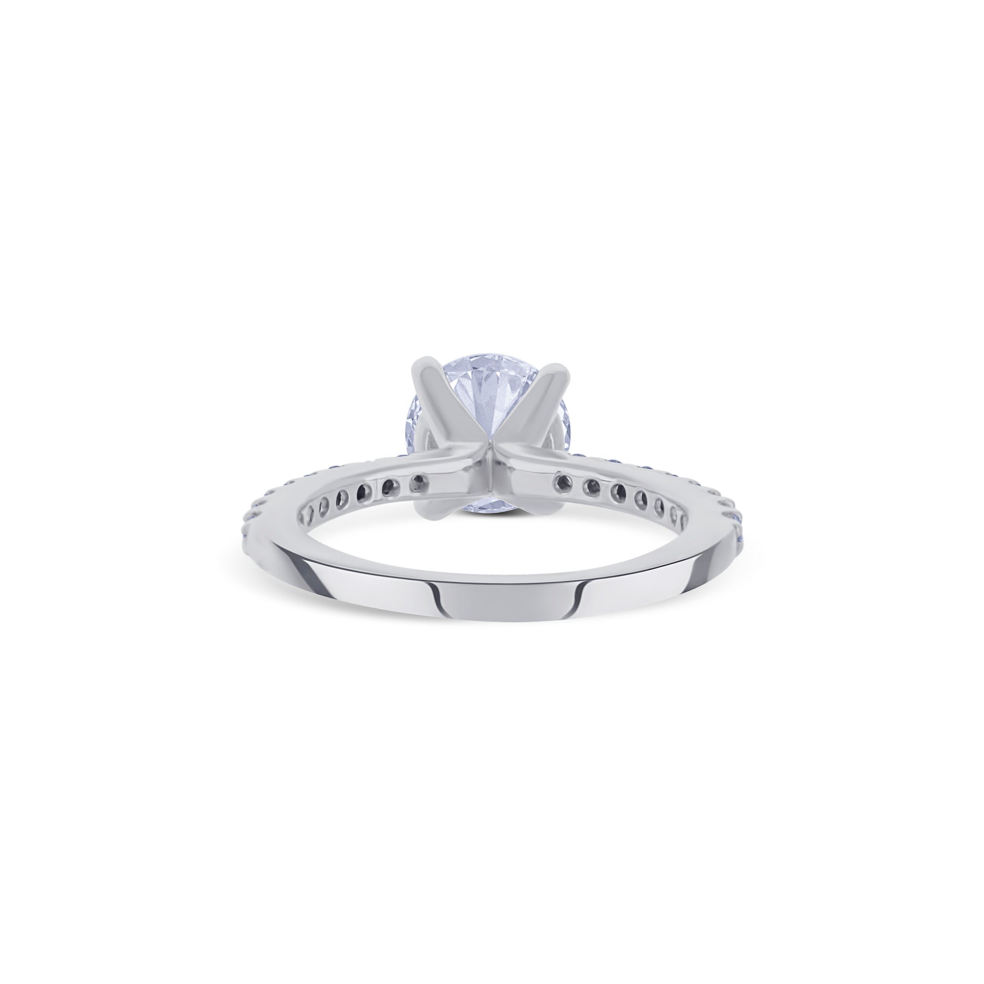 14K White Gold Diamond Center Ring