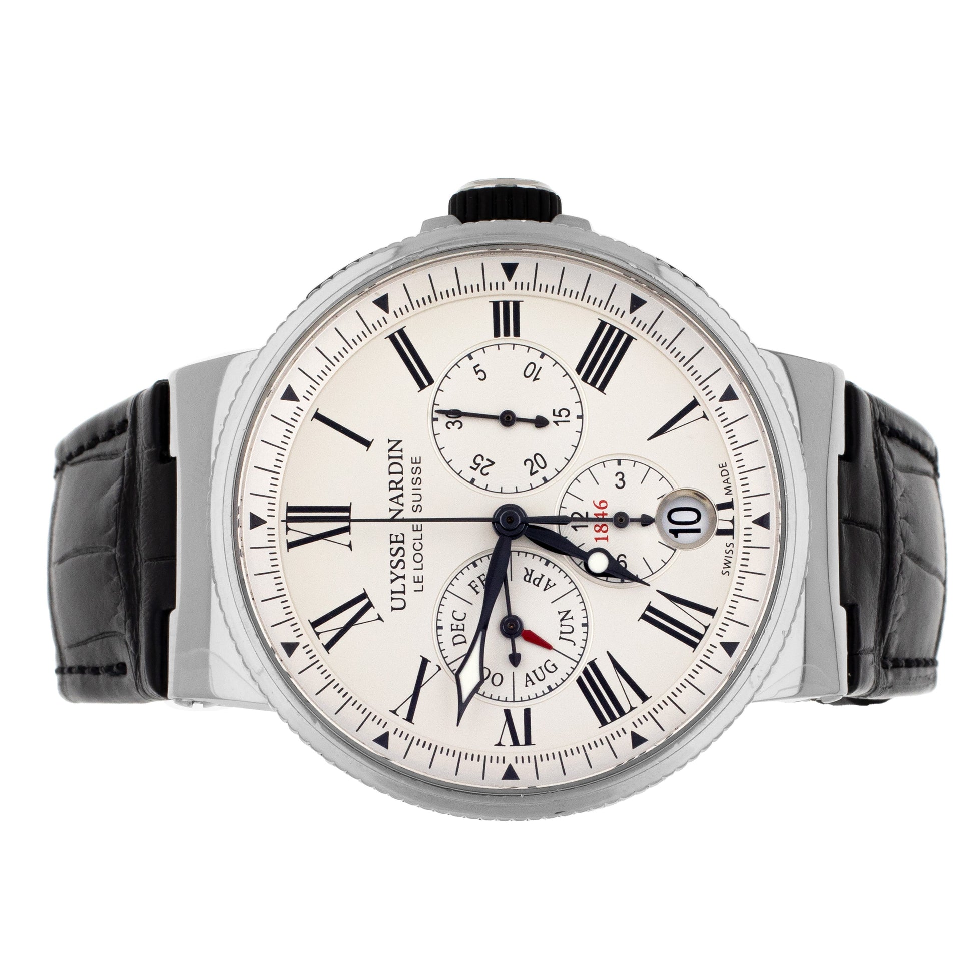 Ulysse Nardin Marine Chronograph Stainless Steel White Dial 43mm 1533-150/40