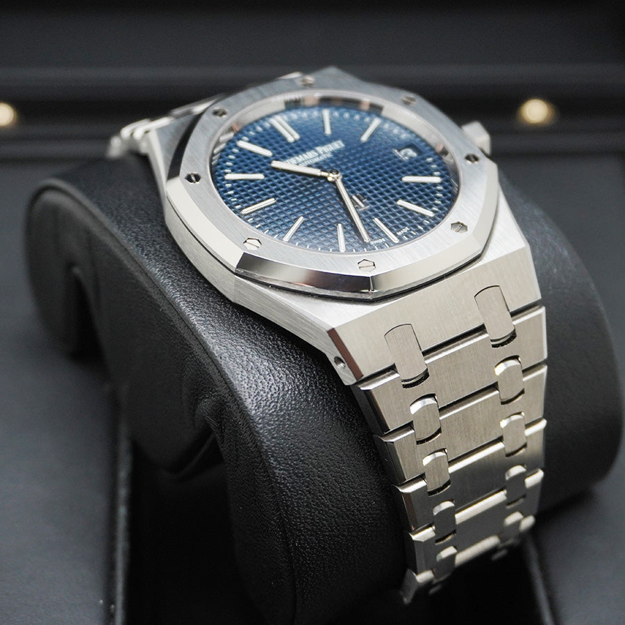 Audemars Piguet "50th Anniversary" Royal Oak Steel Blue Dial 16202ST.OO.1240ST.01 Full Set