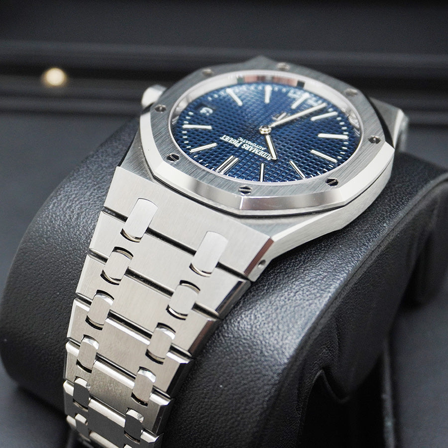 Audemars Piguet "50th Anniversary" Royal Oak Steel Blue Dial 16202ST.OO.1240ST.01 Full Set