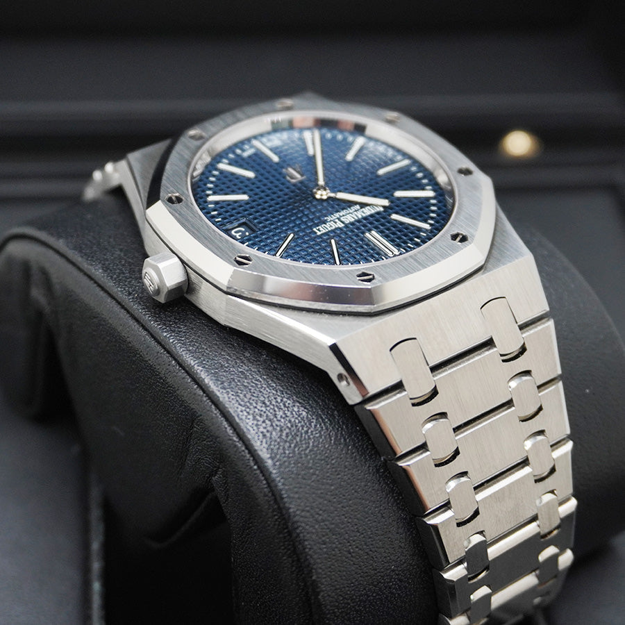 Audemars Piguet "50th Anniversary" Royal Oak Steel Blue Dial 16202ST.OO.1240ST.01 Full Set