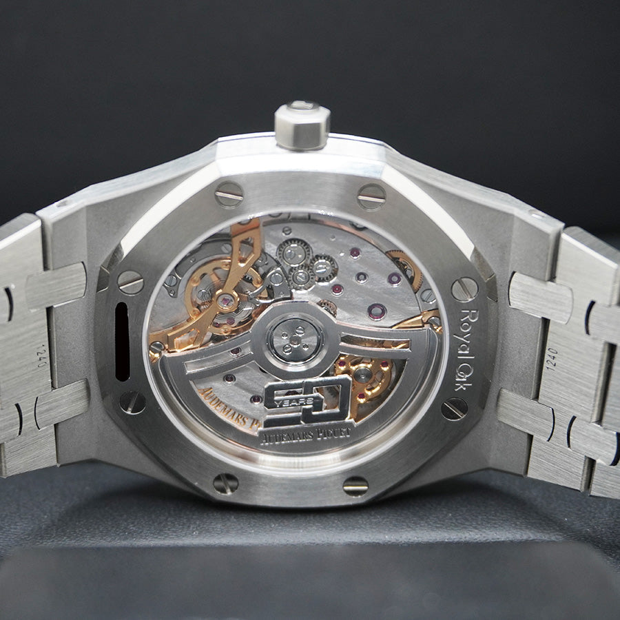 Audemars Piguet "50th Anniversary" Royal Oak Steel Blue Dial 16202ST.OO.1240ST.01 Full Set