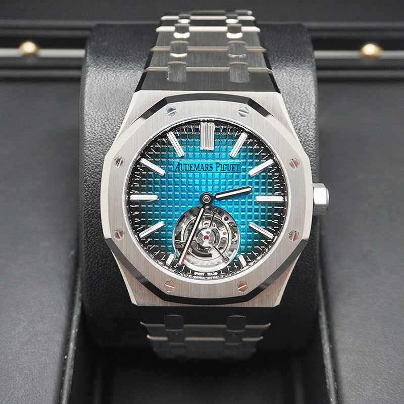 Audemars Piguet  Royal Oak Selfwinding Flying Tourbillon 41mm 26730TI.OO.1320TI.04 Blue Dial