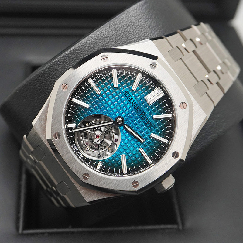 Audemars Piguet  Royal Oak Selfwinding Flying Tourbillon 41mm 26730TI.OO.1320TI.04 Blue Dial