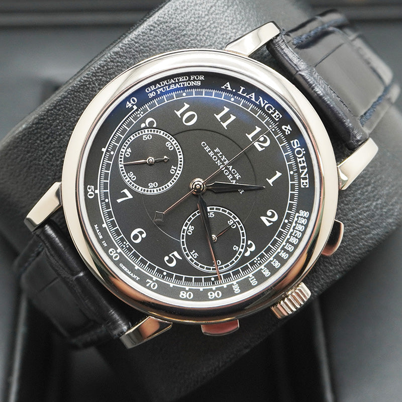 A Lange & Sohne 18kt White Gold 1815 Chronograph 40mm Black Dial Pre-Owned