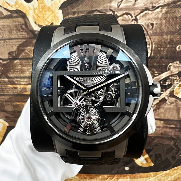 Ulysse Nardin Executive Skeleton Tourbillon 45mm Mens Watch 1713-139 Pre-Owned