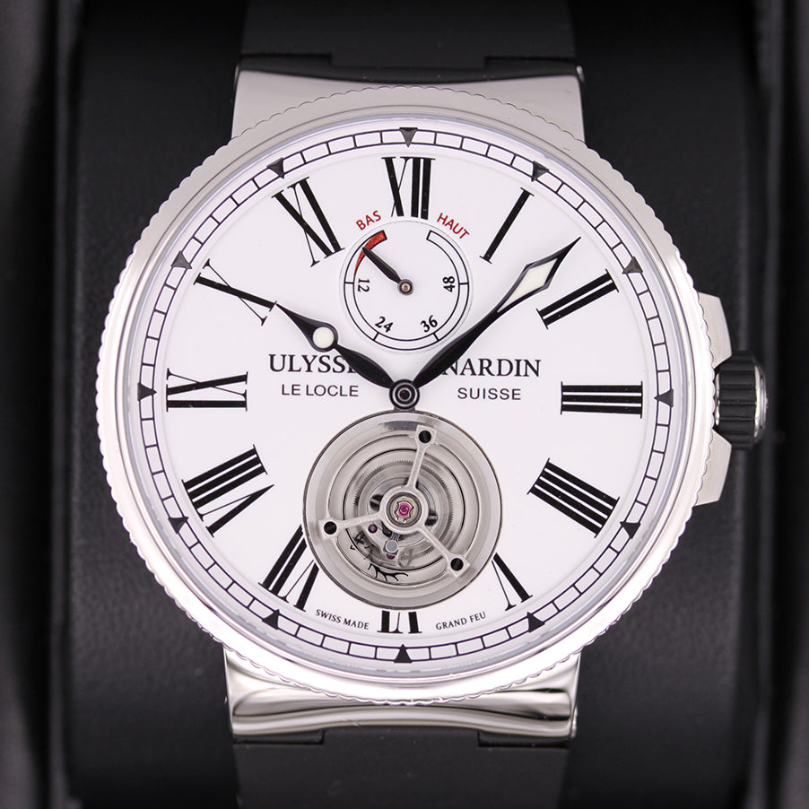 Ulysse Nardin Marine Tourbillon 43mm 1283-181-3/E0 White Dial Pre-Owned