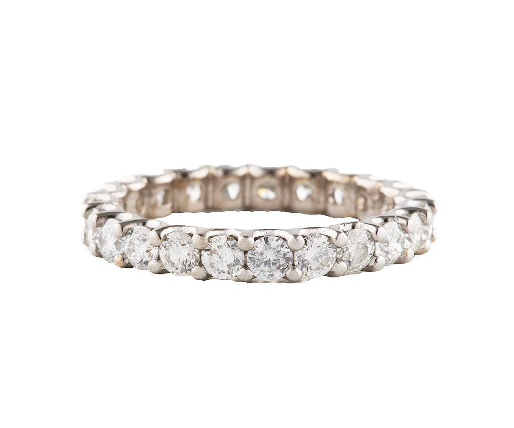 1.55ctw Round Diamond Shared Prong Eternity Wedding Band Ring in 14K