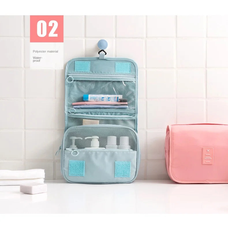 Travel Makeup Bag Waterproof Toiletries Organizer High Quality Women Neceser Bathroom Hook Wash Pouch Hook Storage Bag