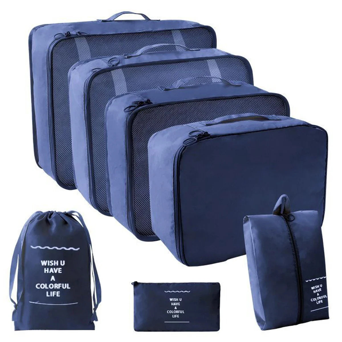 7 Pcs Set Travel Organizer Storage Bags Suitcase Packing Cubes Set Cases Portable Luggage Clothes Shoe Tidy Pouch Folding.-zmt