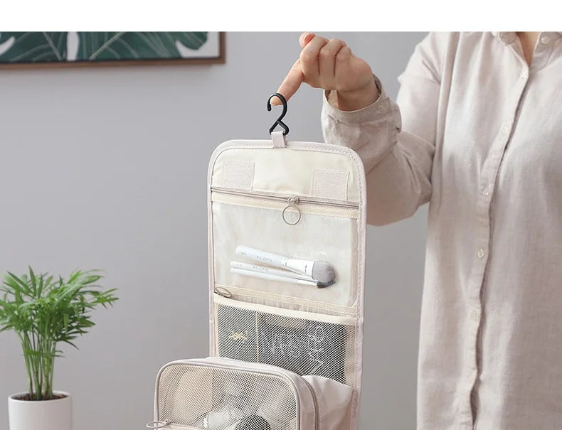 Travel Makeup Bag Waterproof Toiletries Organizer High Quality Women Neceser Bathroom Hook Wash Pouch Hook Storage Bag