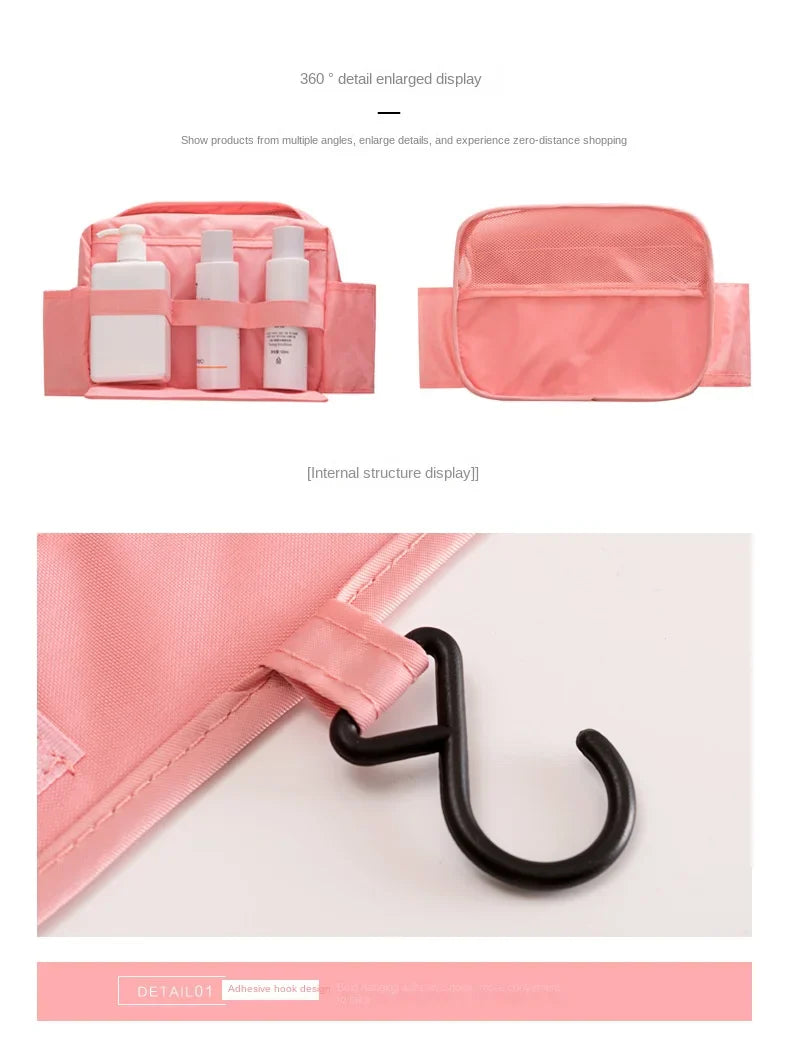 Travel Makeup Bag Waterproof Toiletries Organizer High Quality Women Neceser Bathroom Hook Wash Pouch Hook Storage Bag