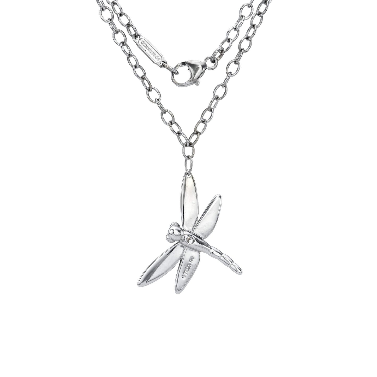 Tiffany & Co. Dragonfly Diamond Necklace 18K White Gold