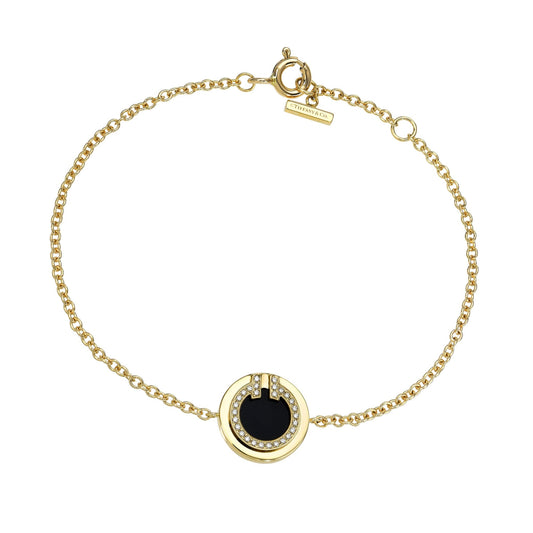 Tiffany & Co. T Circle Diamond and Onyx Bracelet