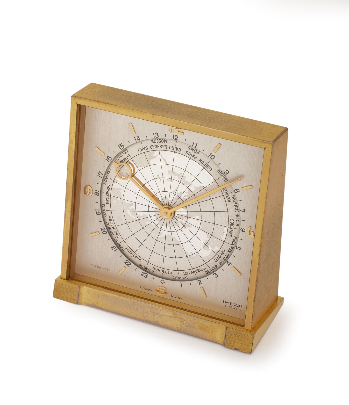 Tiffany & Co World Time Desk Clock | brass