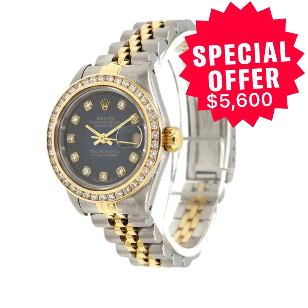 1991 Rolex Datejust 69173 26MM Aftermarket Diamond Dial & Bezel Ladies Watch