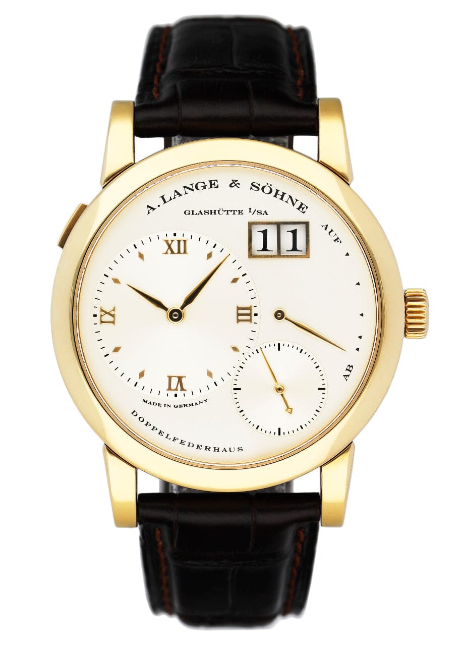 A. Lange & Sohne Lange 1 101.021 Silver Dial 18K Yellow Gold Mens Watch