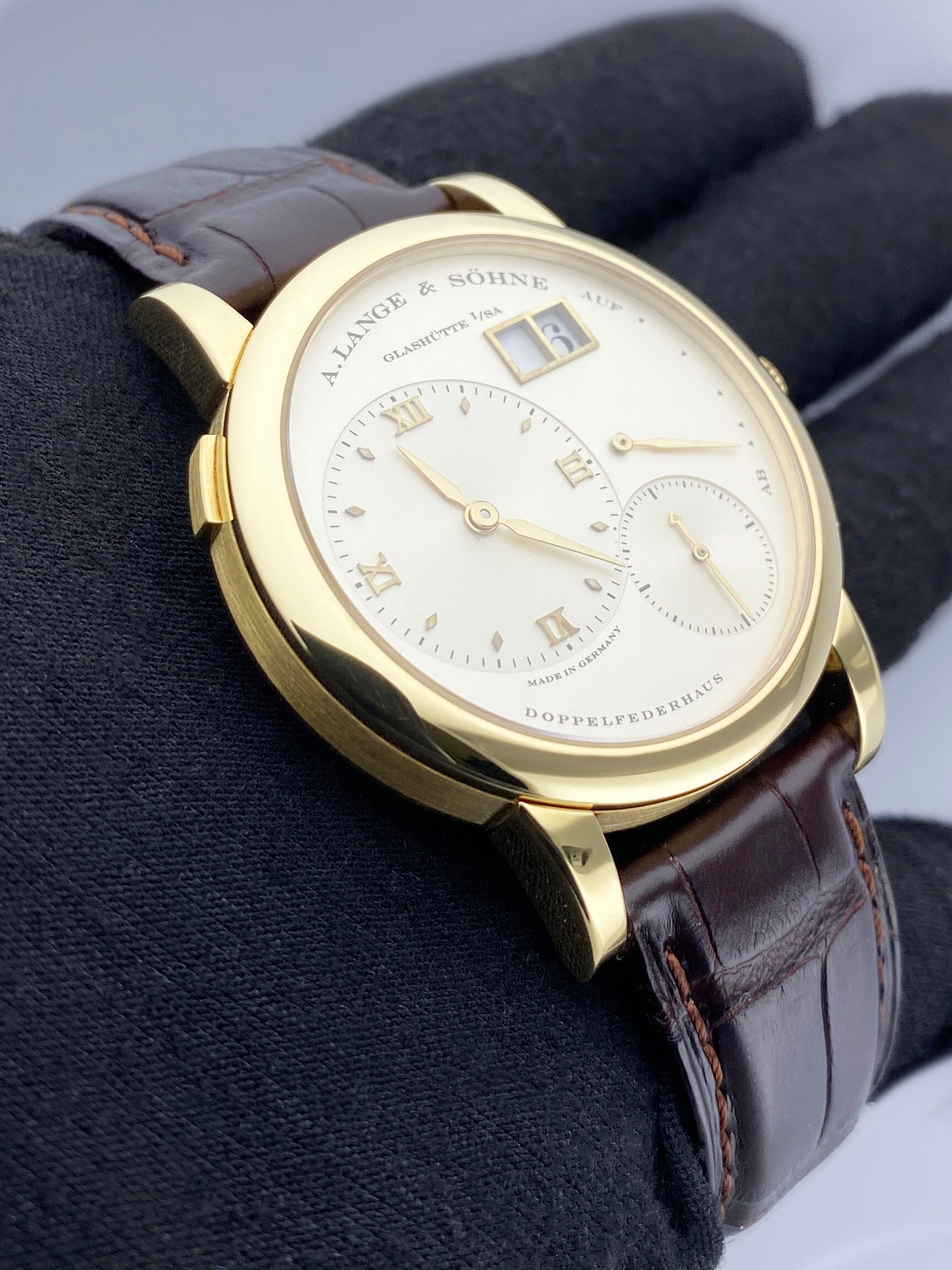 A. Lange & Sohne Lange 1 101.021 Silver Dial 18K Yellow Gold Mens Watch