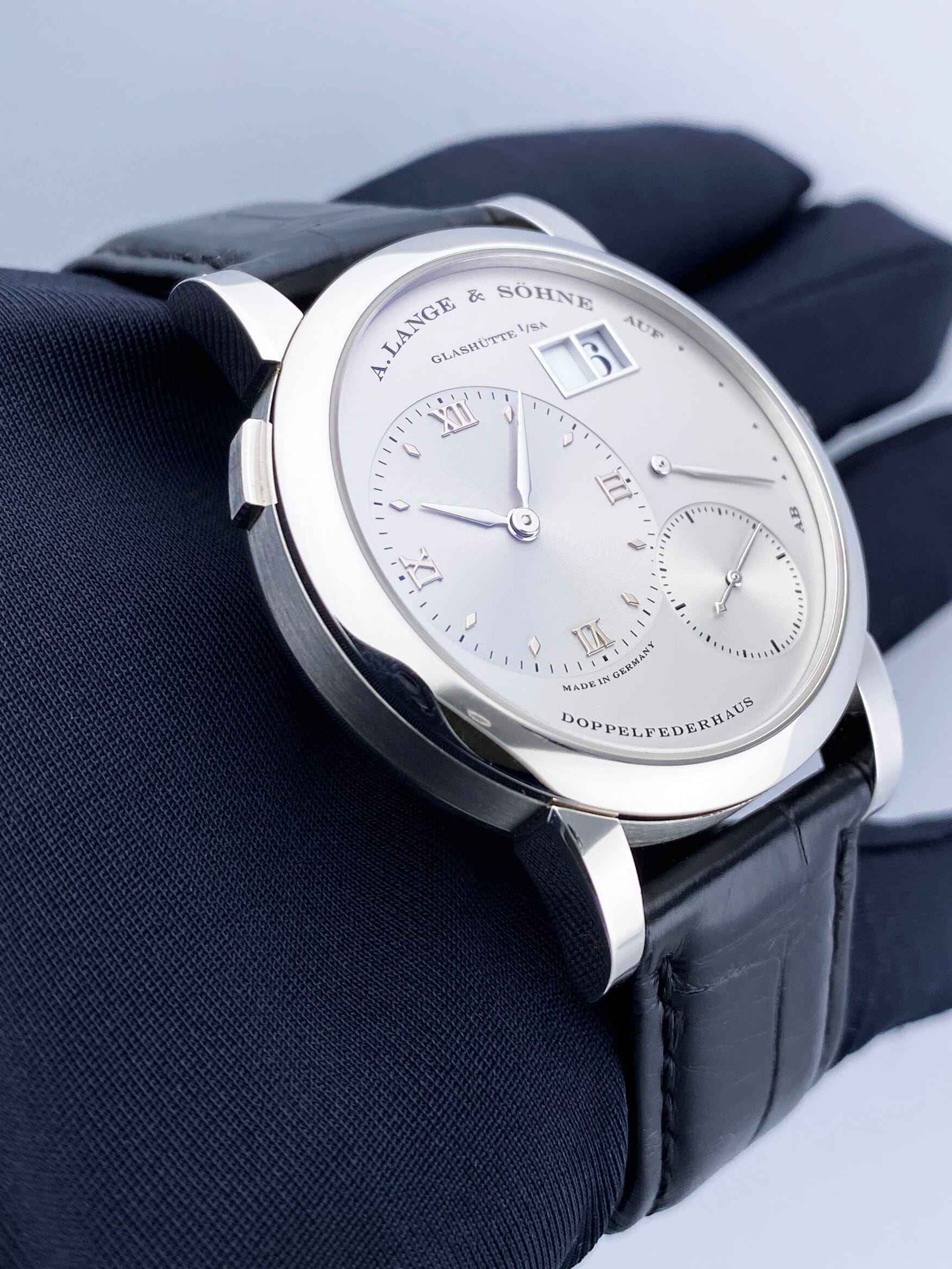 A. Lange & Sohne Lange 1 101.025 Silver Dial Platinum Mens Watch With Papers