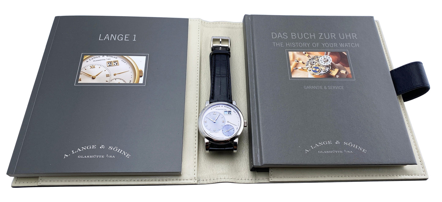 A. Lange & Sohne Lange 1 101.025 Silver Dial Platinum Mens Watch With Papers