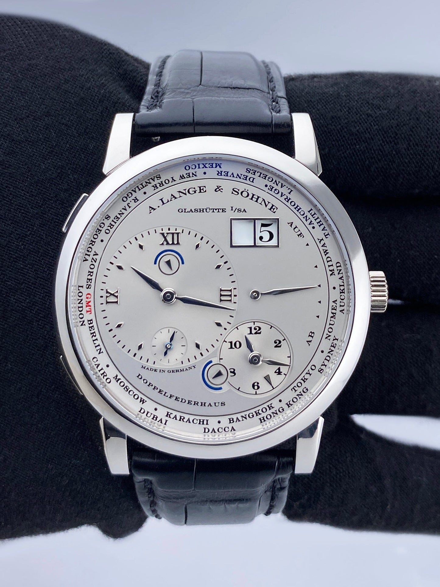 A. Lange & Sohne Lange 1 116.025 Silver Dial Platinum Mens Watch