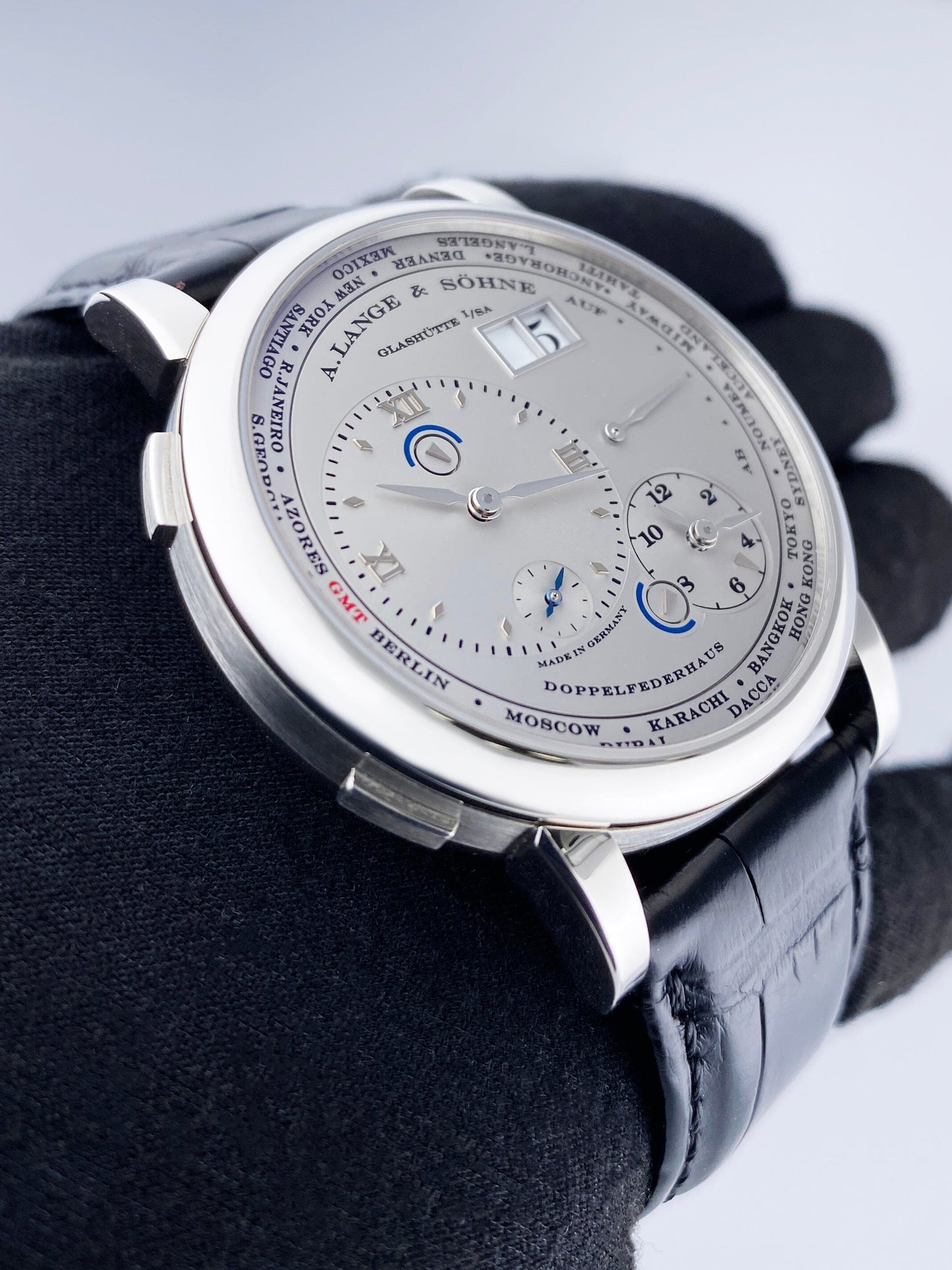 A. Lange & Sohne Lange 1 116.025 Silver Dial Platinum Mens Watch