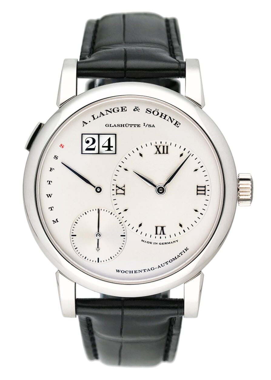 A. Lange & Sohne Lange 1 Daymatic Platinum 320.025 Mens Watch Box Papers