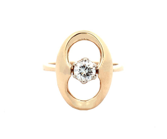 0.40ct Round Diamond Gucci Style Ring in 14K