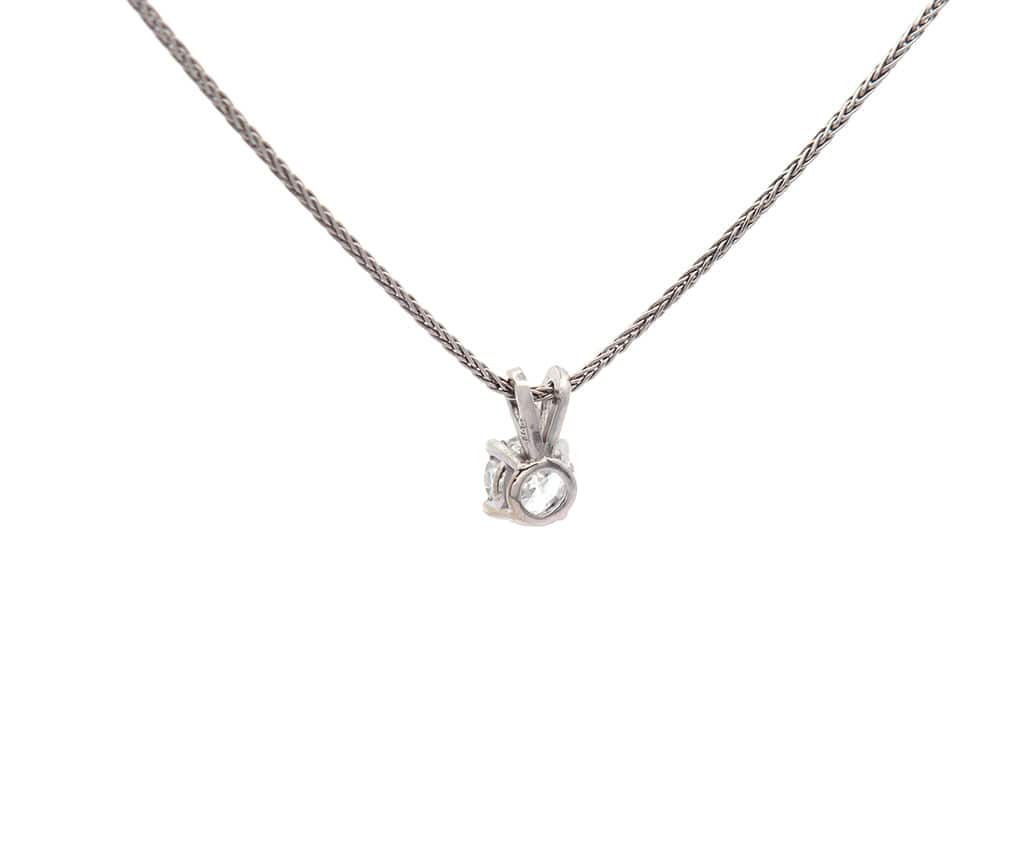 0.60ct Round Diamond Solitaire Pendant Necklace in 14K