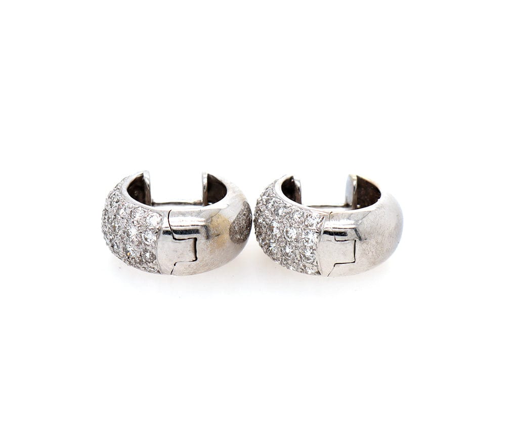 1.22ctw Pave Diamond Huggie Hoop Earrings in 18K