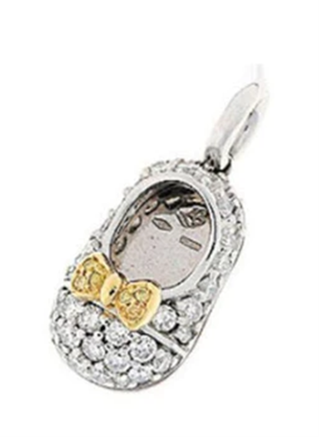 Aaron Basha 18K White Gold & Diamond Baby Shoe Charm