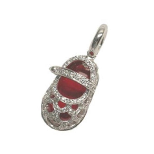 Aaron Basha 18K White Gold & Diamond Baby Shoe Charm