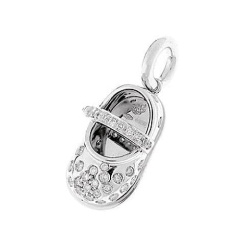 18K White Gold & Diamond Baby Shoe Charm