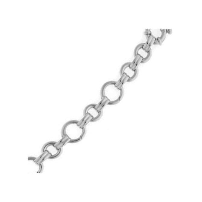 Aaron Basha 18K White Gold Double Bar Open Link Charm Bracelet